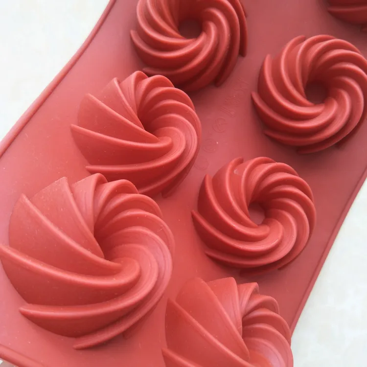 8 Even Vortex Silicone Cake Mold jiu xin tang Mode Household Bakery DIY Tool
