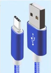 USB кабель для быстрой зарядки usb type C кабель для зарядки и передачи данных Micro USB кабель для мобильного телефона USB нейлоновый шнур - Цвет: Blue For Type-c