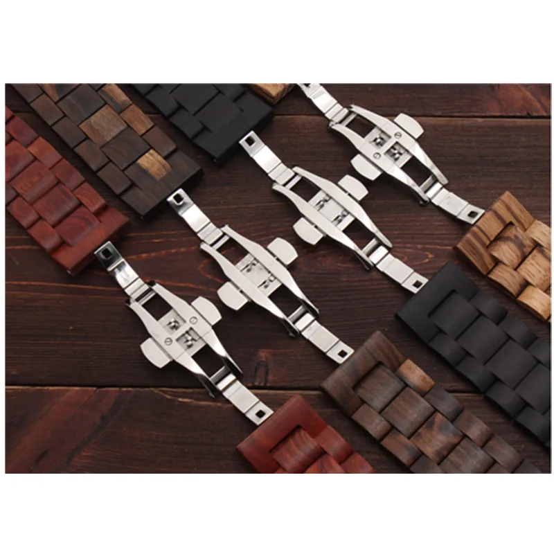 Najtaniej Naturalne drewno bransoletka do zegarka dla pasek do apple Watch 38 42mm luksusowe akcesoria do zegarków do IWatch pasek do zegarka z adapterami