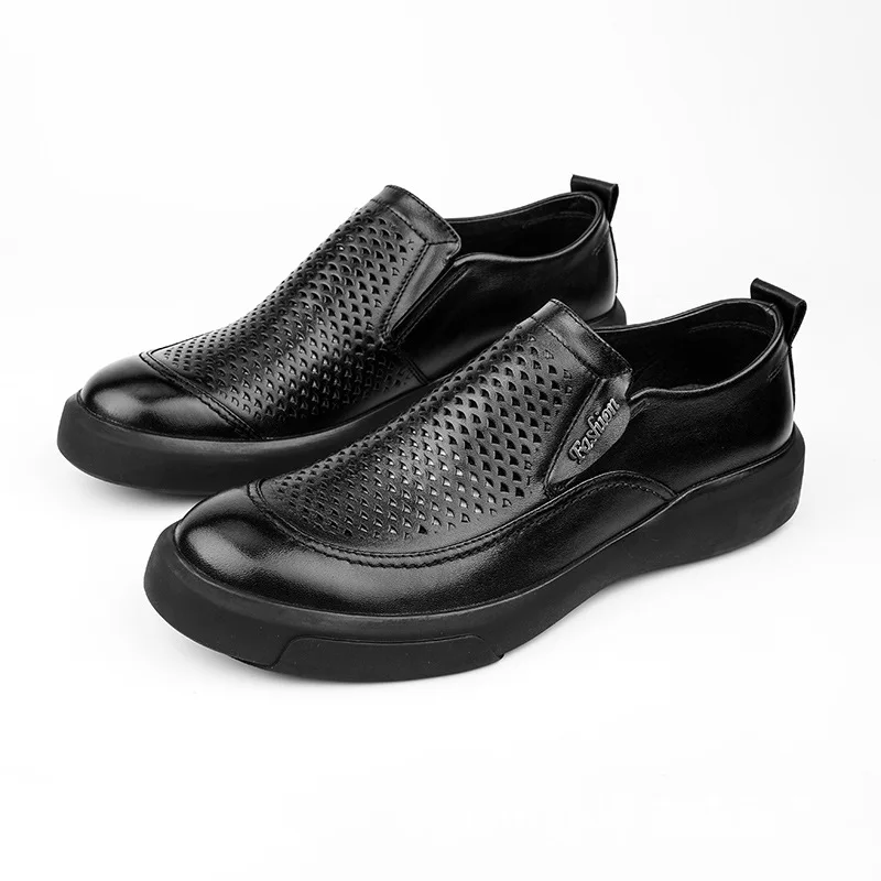 mens casual shoes High Quality Genuine Leather big size British retro