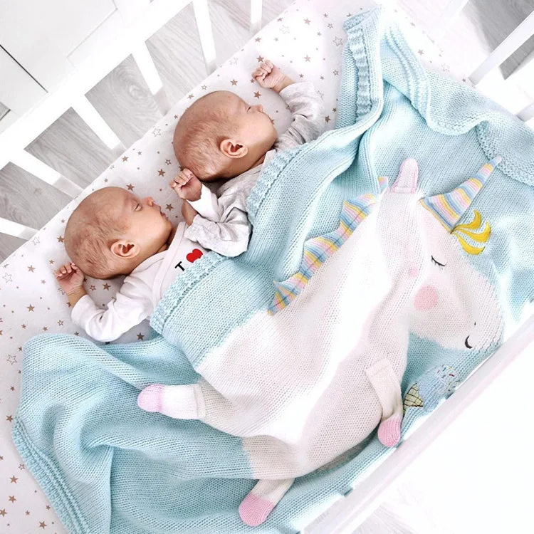 Cartoon Unicorn Animal Cute Baby Throw Blanket Sofa Bed Travel Plaids Wool Thread Children Gift 60cm*120cm | Дом и сад
