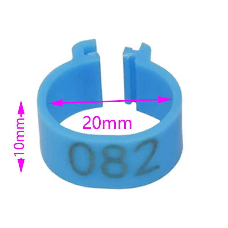 100 pcs Inner Diameter 1.6-2.0cm Plastic Open Type Buckle Chicken Duck Goose 5 Colors Digital Foot Ring Poultry Farming Equipment Bird Foot Rings Birds Foot Rings
