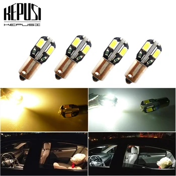 

4PCS CANBUS BA9S BAX9S BAY9S H21W T4W H6W W5W LED 5630 8 LED Side Wedge Light Interior Signal Lamp 12V Warm White