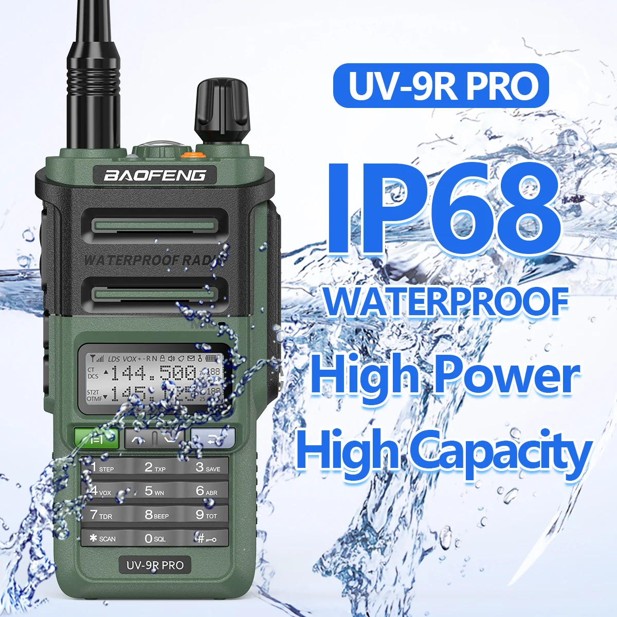 Baofeng UV-9R PRO IP68 Waterproof Dual Band 136-174/400-520MHz Ham Radio Upgraded Of UV9R Walkie Talkie Long Range UV-XR