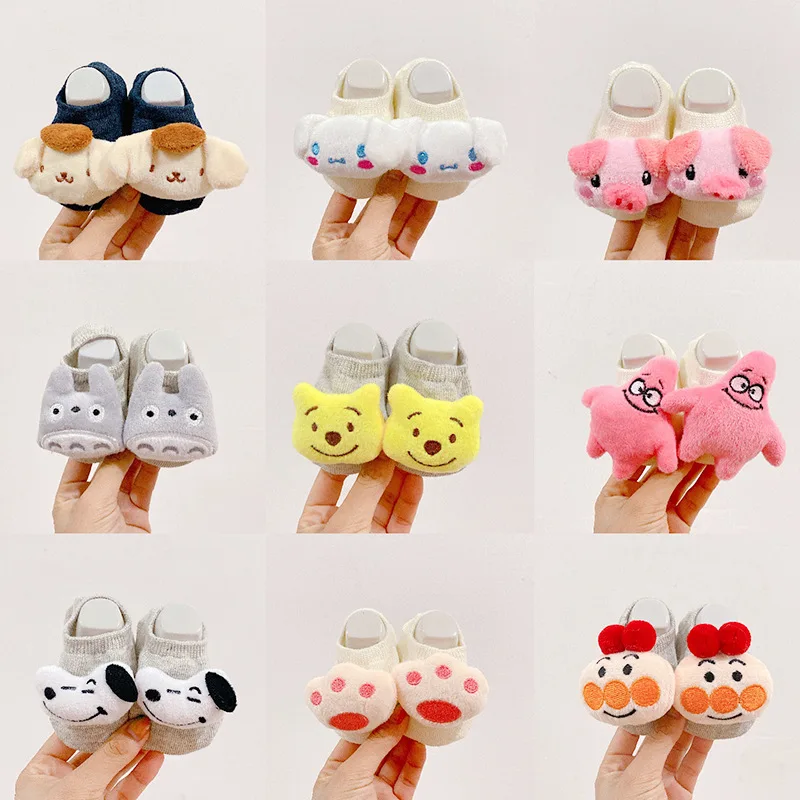 Calcetines invisibles de barco para bebés, antideslizantes, de algodón puro tridimensional para muñecos, para niños y niñas recién nacidos