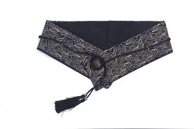 Women Cummerbunds Wide Belt Japanese Style Cotton Femme Kimono Waist Belt Cummerbunds Retro Elastic Waist Belt - Цвет: 3