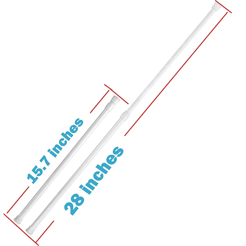 8 небольших натяжных стержней 15,7 дюймов до 28 дюймов, пружинные раздвижные занавески, занавески для душа, телескопическая штанга для кухонного шкафа Cu