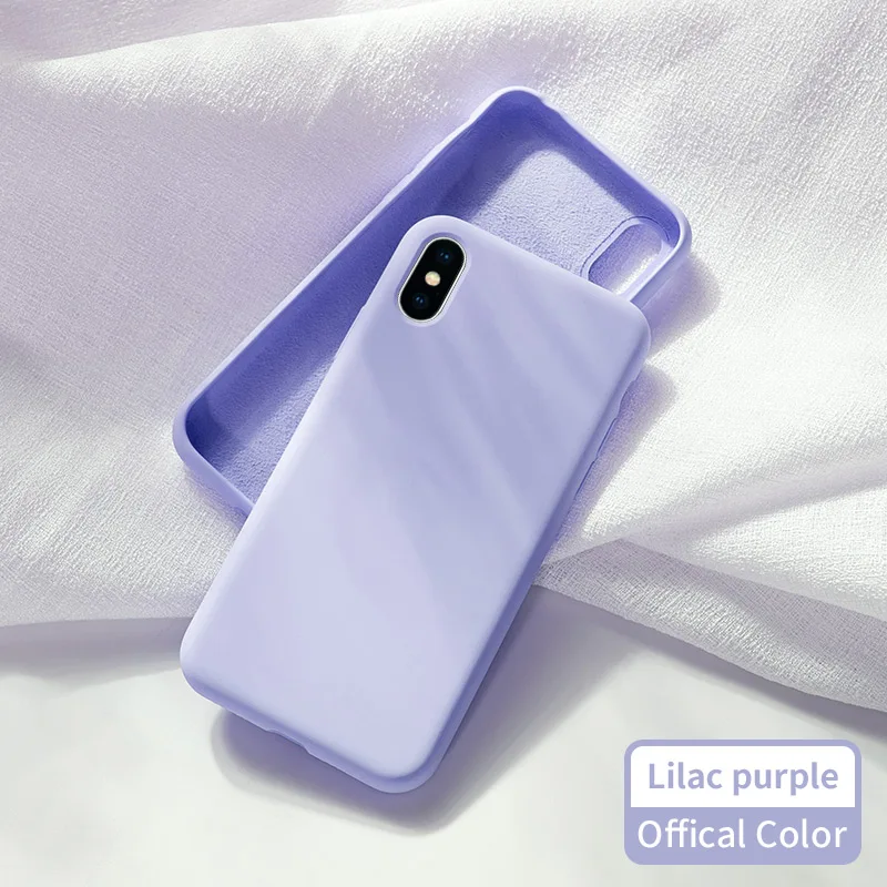 Чехол ASINA для iPhone 8, 7, 6, жидкий силиконовый чехол, однотонный Прозрачный бампер для iPhone 8, 7, 6 Plus, X, Xs, Max, XR, Coque Capa - Цвет: Lilac Purple