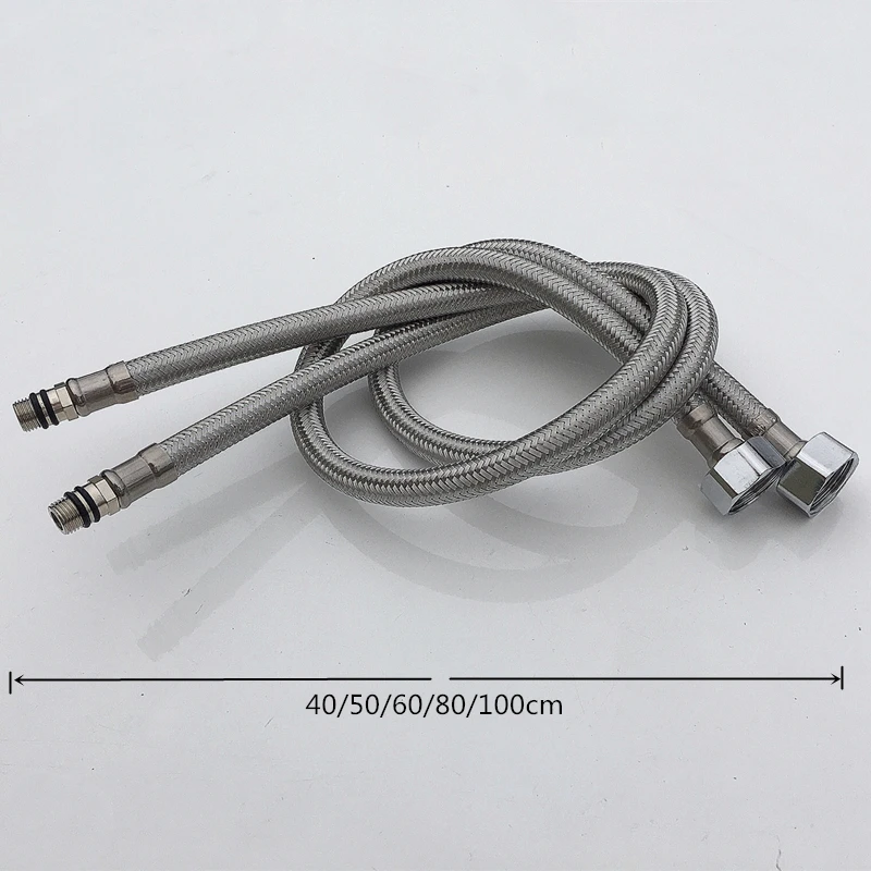 Bathroom Basin Hose Stainless Steel Flexible Plumbing Pipes 2 Piece/Set G1/2 G3/8 G9/16 Cold Hot Kitchen Faucet Supply Pipe |