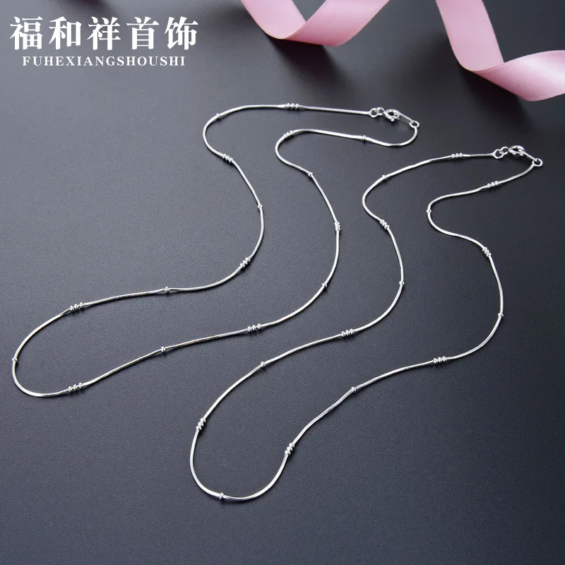 

Hot Selling with 925 Sterling Necklace 075 Octagonal Snake Bag 1.8 Belt Buckle-Bead 3: 1 Choker Women's Fashion Parts