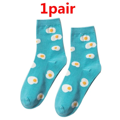1/2 пары, женские хлопковые носки, модные женские короткие носки, мультяшный принт с фруктами, Harajuku, цветные, новинка, забавные короткие носки, Meias - Цвет: Style 12