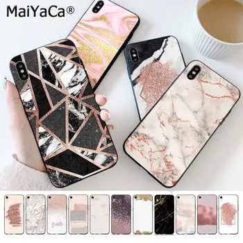 

MaiYaCa marble Gold Rose Glitter Love Silicone Phone Cover for Apple iphone 11 pro 8 7 66S Plus X XS MAX 5S SE XR Cases