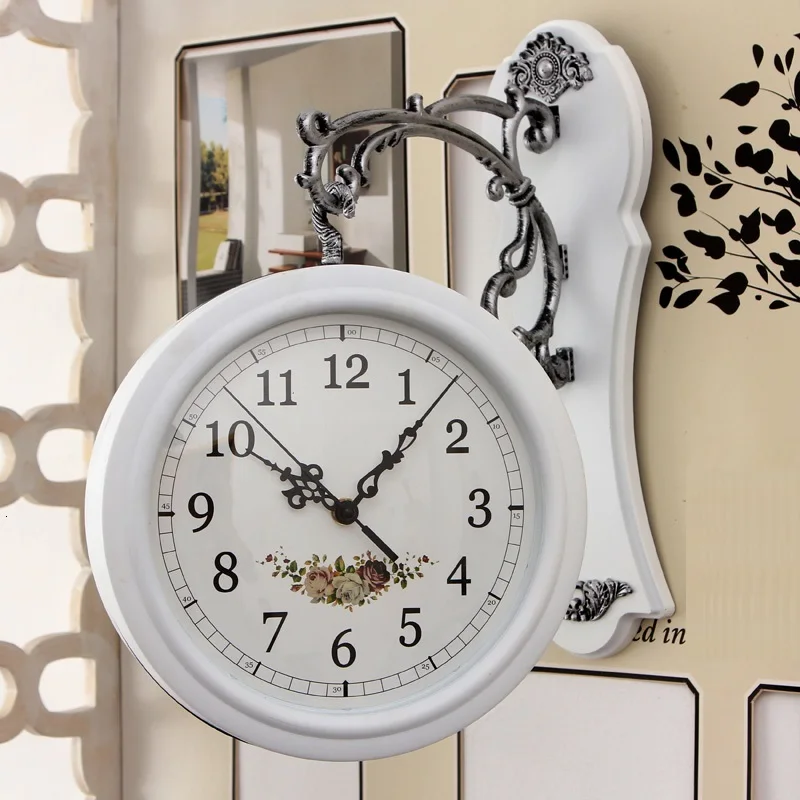 Version W Современный Klokken Wandklokken потертый шик домашний декор Horloge Murale Grande Tail De Klok Pared Reloj Saat Duvar Saati настенные часы - Цвет: Version W