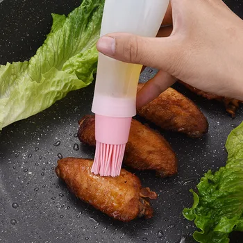 

1pc High Temperature Resistant Oil Bottle Silicone Brush Kitchen BBQ Tool