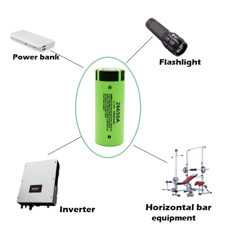 26650 Аккумулятор для Panasonic 26650A 3,7 V 5000mAh высокой емкости 26650 литий-ионные аккумуляторы