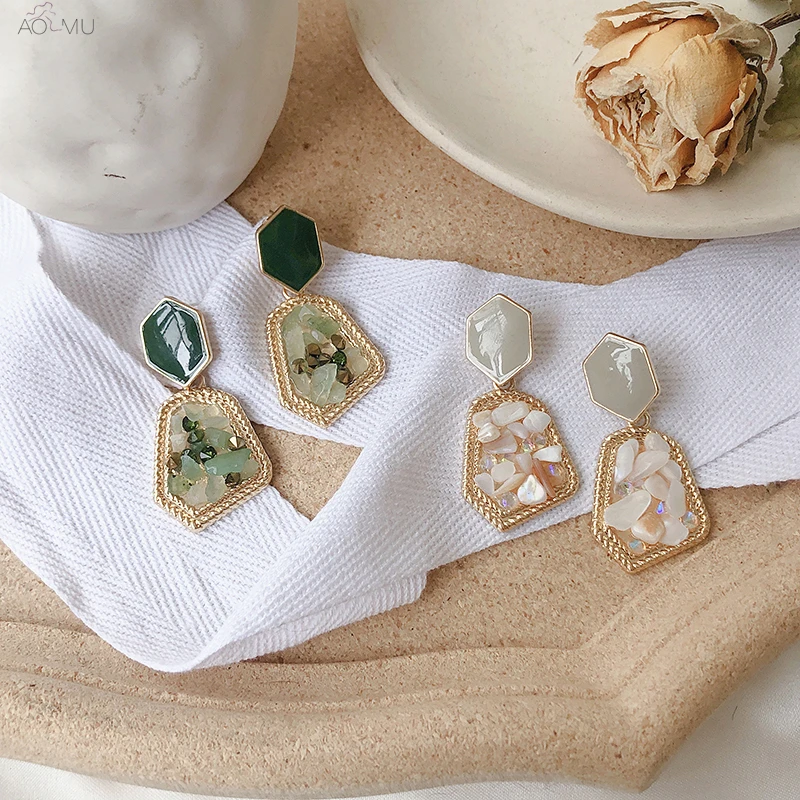 AOMU корейский геометрической формы Дворцовый стиль натуральный камень Rainstone