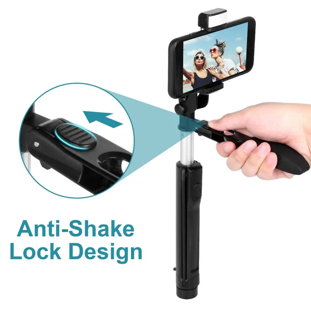 Bluetooth пульт дистанционного управления Gimbal стабилизация селфи палка со светодиодный светильник Запись видео штатив для iPhone& Andriod прямая трансляция