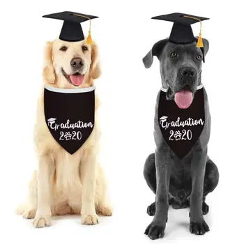 

2 Pcs Set Pet Graduation Cap Dog Decoration Photography Party Cosplay Hat Tessel