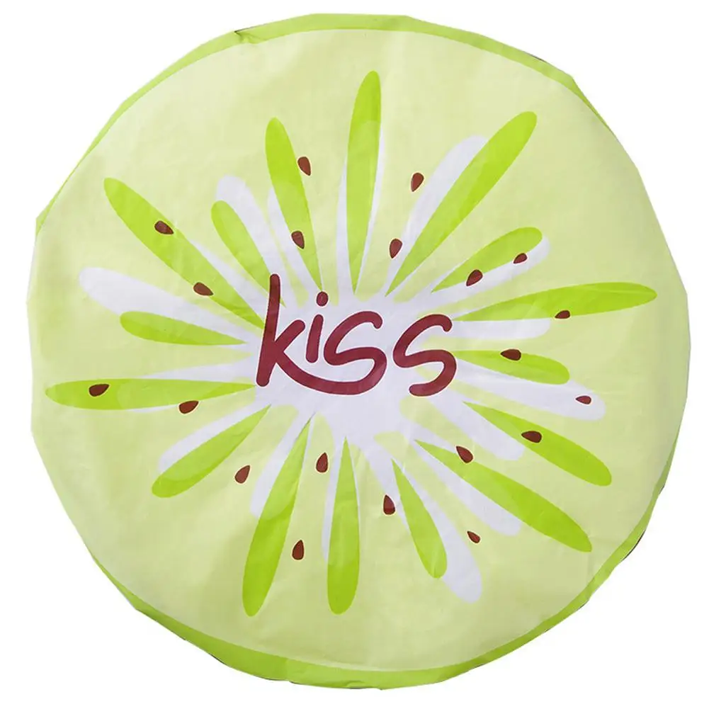 Cute Cartoon Fruit Pattern Waterproof Shower Cap Resuable Lace Elastic Band Bath Hair Caps for Adults Women Kitchen Bathroom