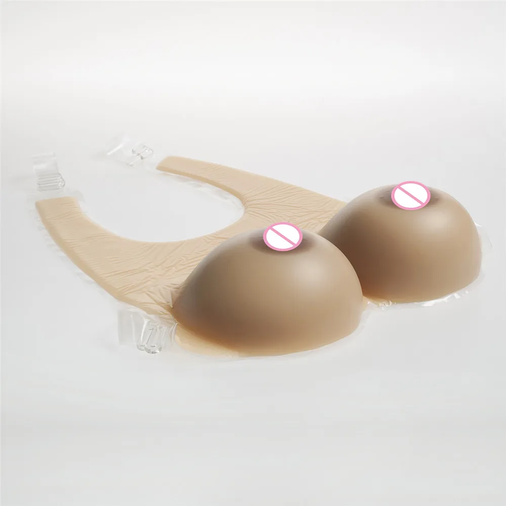 2000g Crossdresser Boobs Silicone Breast Forms Enhancer Fake Breasts Tits Cup 42E/44DD/46D Skin/Brown Color