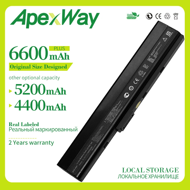 Apexway A32-K52 Laptop Battery for Asus K52 K52J K52JB K52JC K52JE K52F A52J A52JB A52JK A52JR A52 A52F K42J K42JB K42 K42F | Компьютеры и