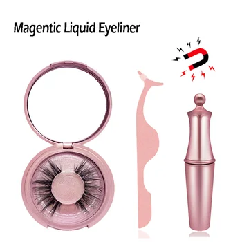 

Natural 3D Magnetic False Eyelashes Magnetic Liquid Eyeliner Tweezer Set Reusable Makeup Fake Lashes Extension Tools Cosmetics