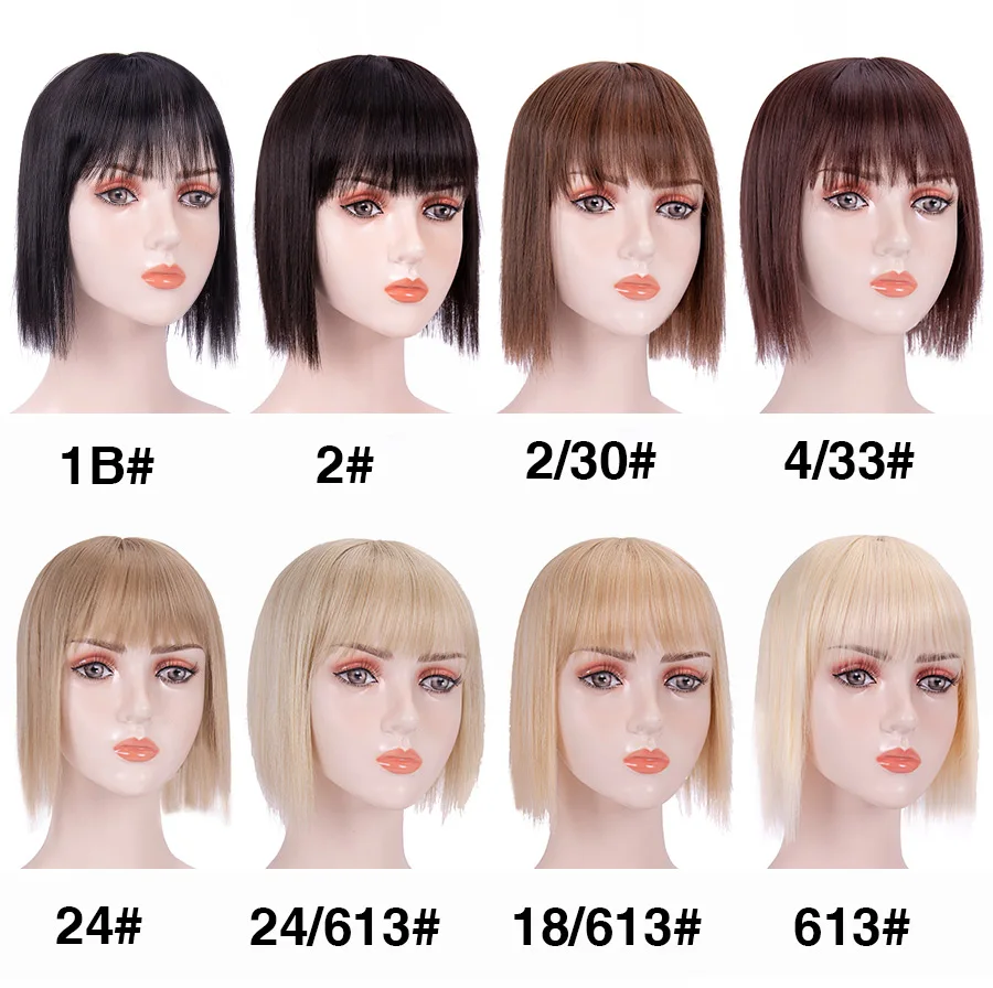 Synthetic New Woman Hair Clip In Hair Pieces With Bangs For Women Cover Thinning Hair and White Hair Hairpiece Synthetic On Hair