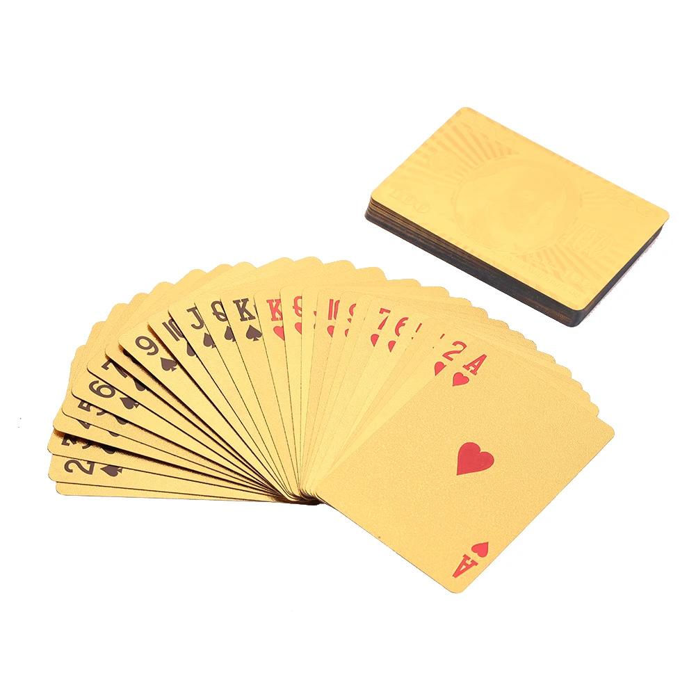 54PCS/Set Gold Foil Playing Card Golden/Gray Games Collection Party Luxury Poker Gold Economic 24K Board Gift Playing Card