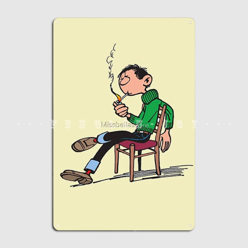 'Enfin Gaston Lagaffe Metal Sign Wall Cave Party Custom Wall Decor Tin Sign Poster