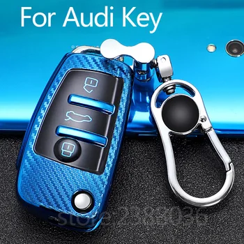 

Audi 3 Button Keychain Cover Case, Premium Soft TPU 360 Degree Full Protection Key Case for Audi A1 A3 Q3 Q7 R8 A6L S3 S6 TT