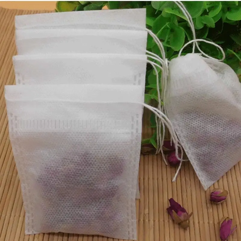 100pcs 5.3 X 7cm Empty Teabags String Heat Seal Filter Paper For Herb Loose Tea Bag