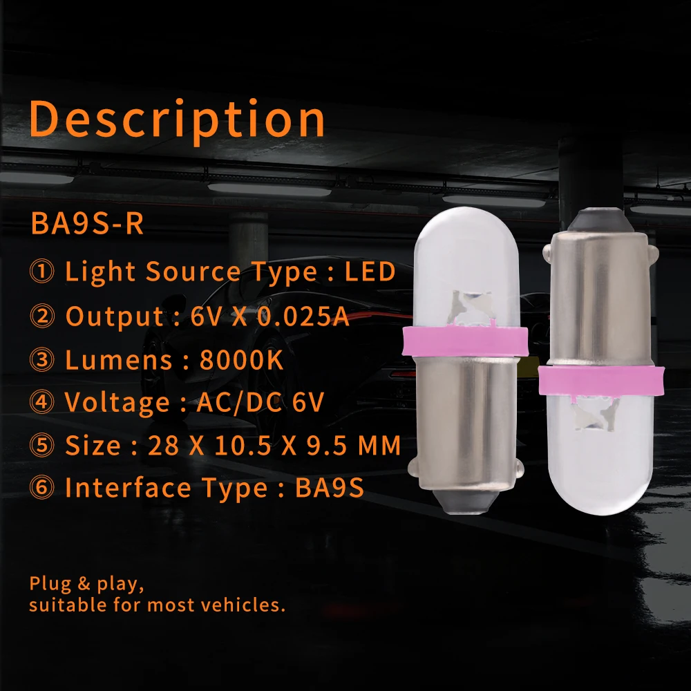 10pc 6V 6.3V AC DC ؼ BA9S T4W T11 LED  53 57 1895 1891 64111 ɺ   ̽   ȭƮ