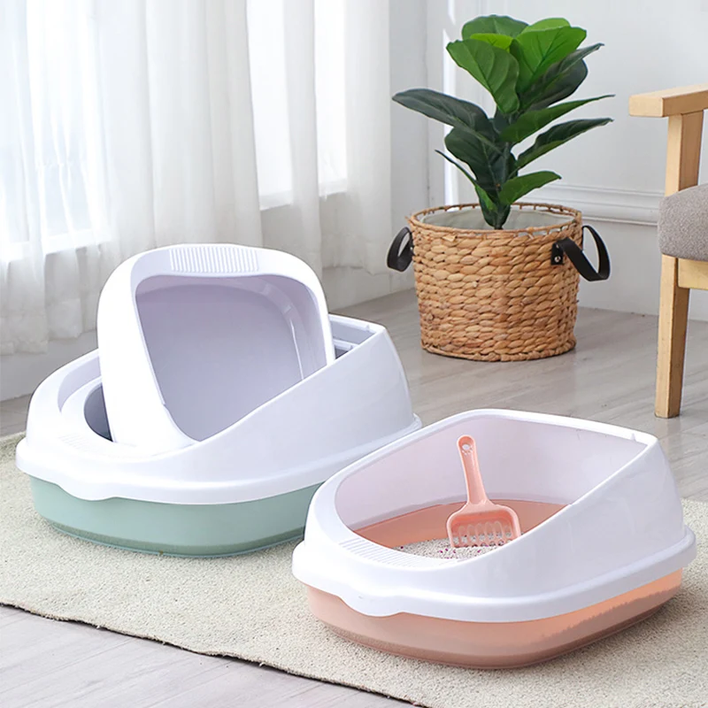 Pet Toilet Bedpan Anti Splash Cats Litter Box Cat Dog Tray with Scoop Kitten Dog Clean Toilette Home Plastic Sand Box Supplies Pet Toilet Bedpan Anti Splash Cats Litter Box Cat Dog Tray with Scoop Kitten Dog Clean Toilette Home Plastic Sand Box Supplies