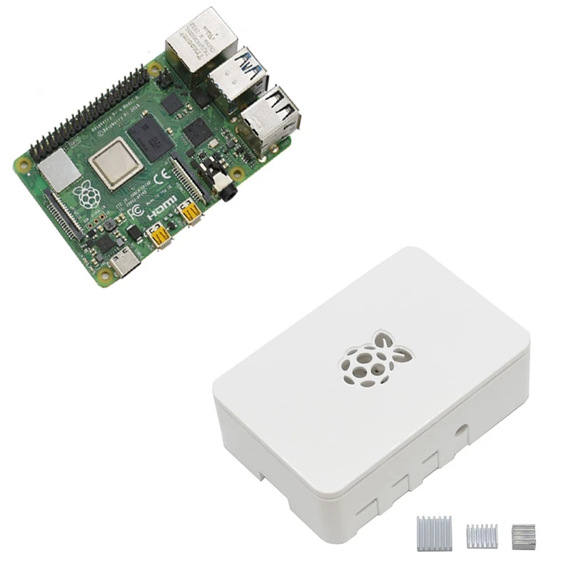 Для Raspberry Pi 4 Модель B 4G ram ABS чехол с серебряными радиаторами Поддержка 2,4/5,0 ГГц wifi Bluetooth 5,0 для RPI 4 DIY Kit