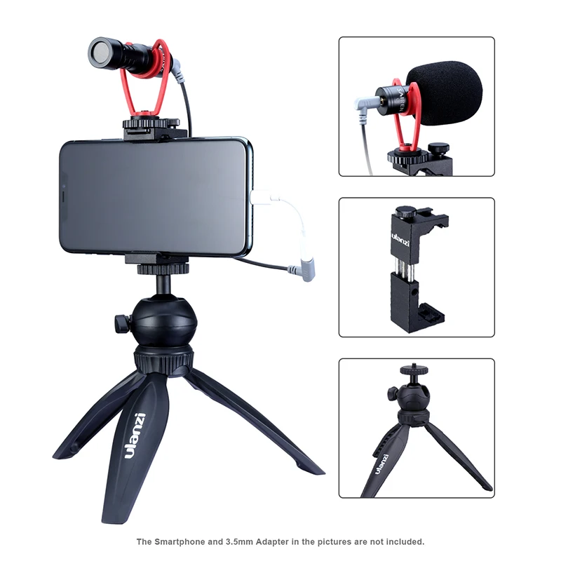 vlog kit 2 SAIREN Q1 конденсаторный видео Vlog микрофон накамерный Vlogging для iPhone 11 samsung смартфонов sony Nikon Canon DSLR камера s - Цвет: vlog kit 2