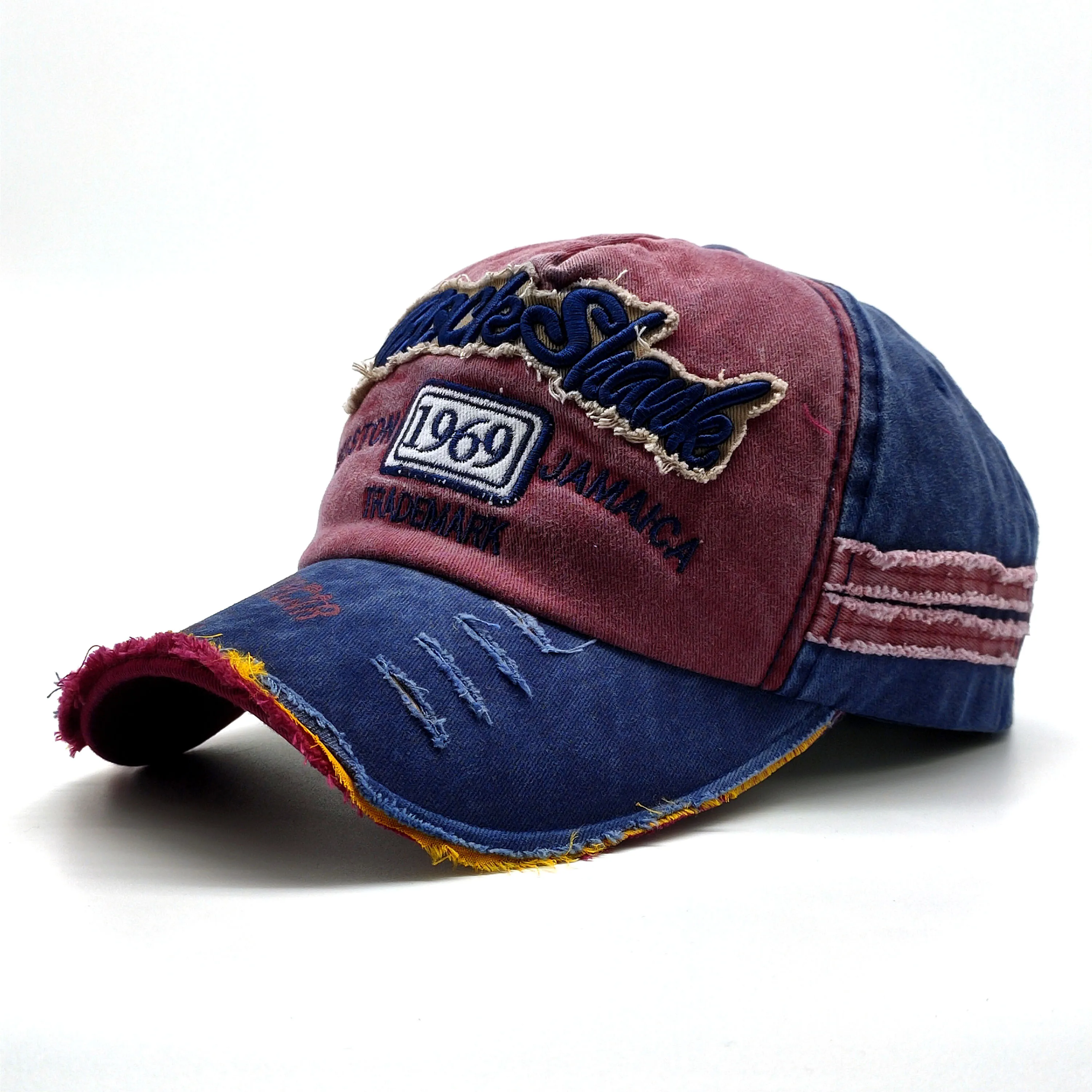 Хип-хоп шляпа, Бейсбольная Кепка Snapback хлопок бейсболки сделать старый открытый спортивная бейсболка женская гоночная шляпа Скейтборд Шапки - Цвет: Бургундия