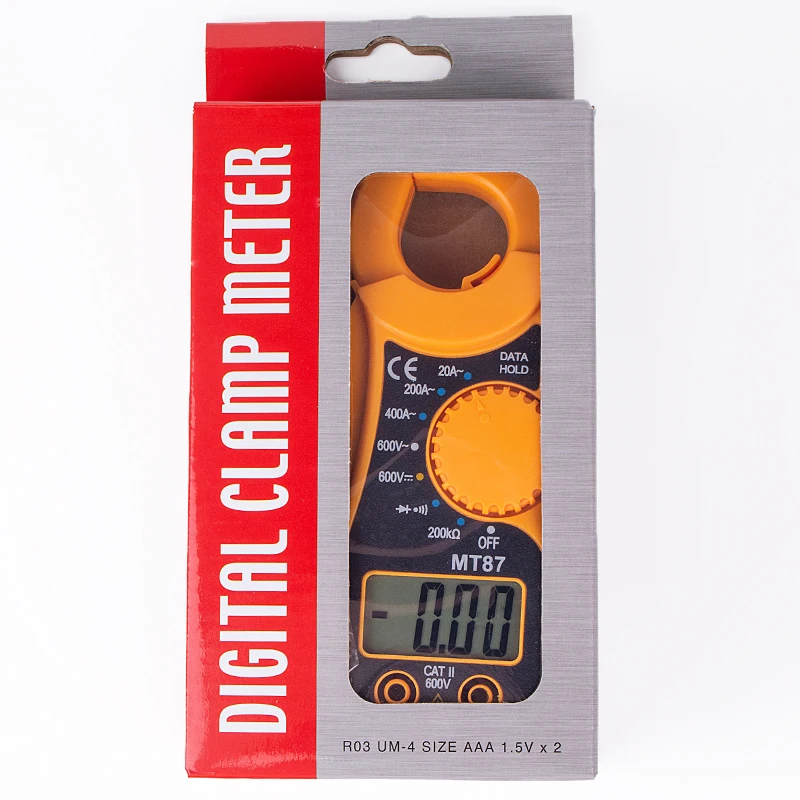 HONEYTEK MT87 Цифровой клещи мультиметр DC/AC напряжение тока измерительный зажим Сопротивление ом тестер зажим мультиметр