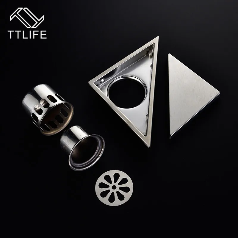 TTLIFE Нержавеющая сталь скрытый треугольный трап ванная комната плитка Невидимый душ слив волос Catcher балкон Чистый фильтр