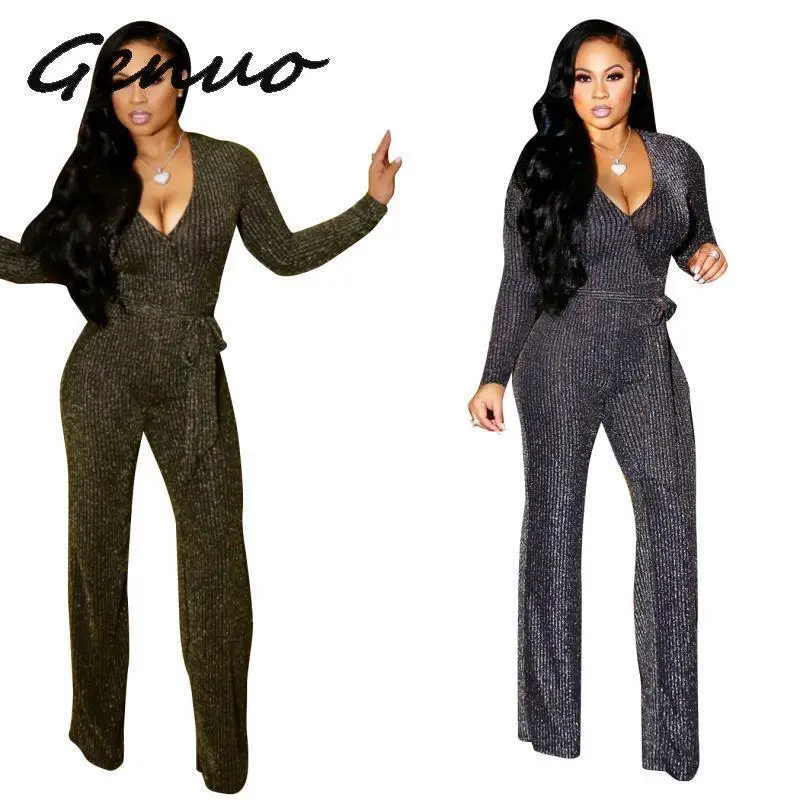 glitter wide leg jumpsuit