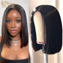 Suttie 13X4 Transparent Lace Frontal Short Bob Human Hair Wigs Brazilian Natural Color Straight Front Short Bob Wigs For Women