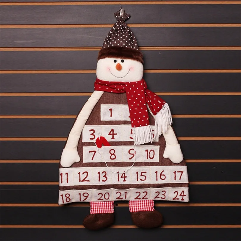 1 24 날짜 카운트 다운 달력 메리 크리스마스 장식 선물 Advent Calendars 크리스마스 문 벽 장식 홈 매달려