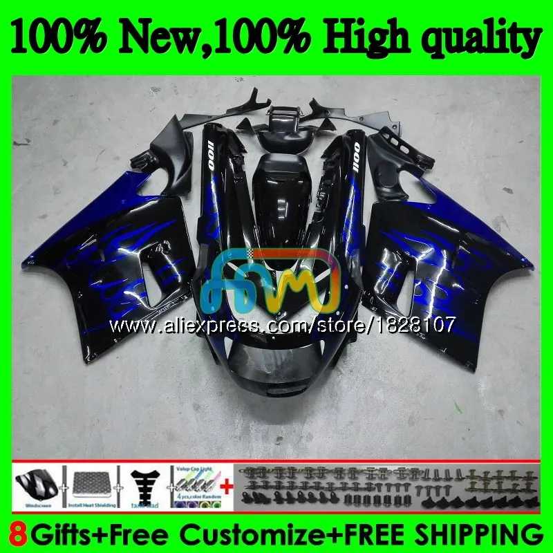 Корпус для KAWASAKI ZX-11R ZZR 1100ZZR1100 ZX11 R ZZR-1100 7BS. 0 ZX-11 ZX 11R ZX11R 90 91 92 1990 1991 1992 обтекателя Синий Пламя - Цвет: No. 1