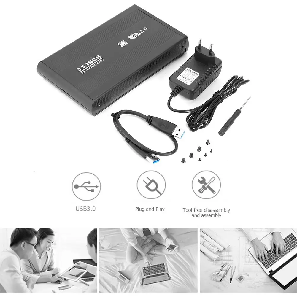 3 5 дюйма корпус для жесткого диска SATA адаптер USB3.0 HDD коробка внешнего с помощью