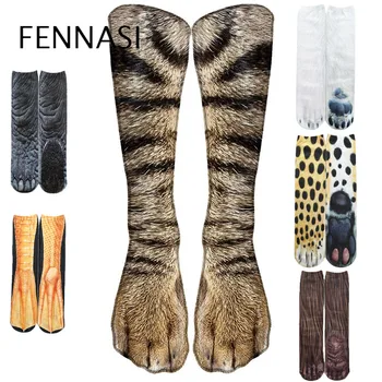 

FENNASI Women Animals Print Cotton Socks Casual Cute Kawaii Harajuku Divertidos Happy Fashion High Ankle Socks For Men Women