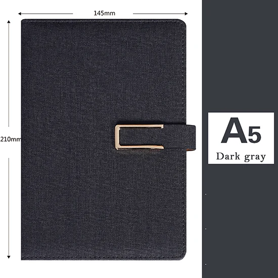 A5 Dark gray 1 шт планировщик,, Тканевый блокнот из искусственной кожи с пряжкой для изменения цвета, А5, библейские журналы, записные книжки, дневник, бизнес-блокноты - Цвет: A5 Dark gray