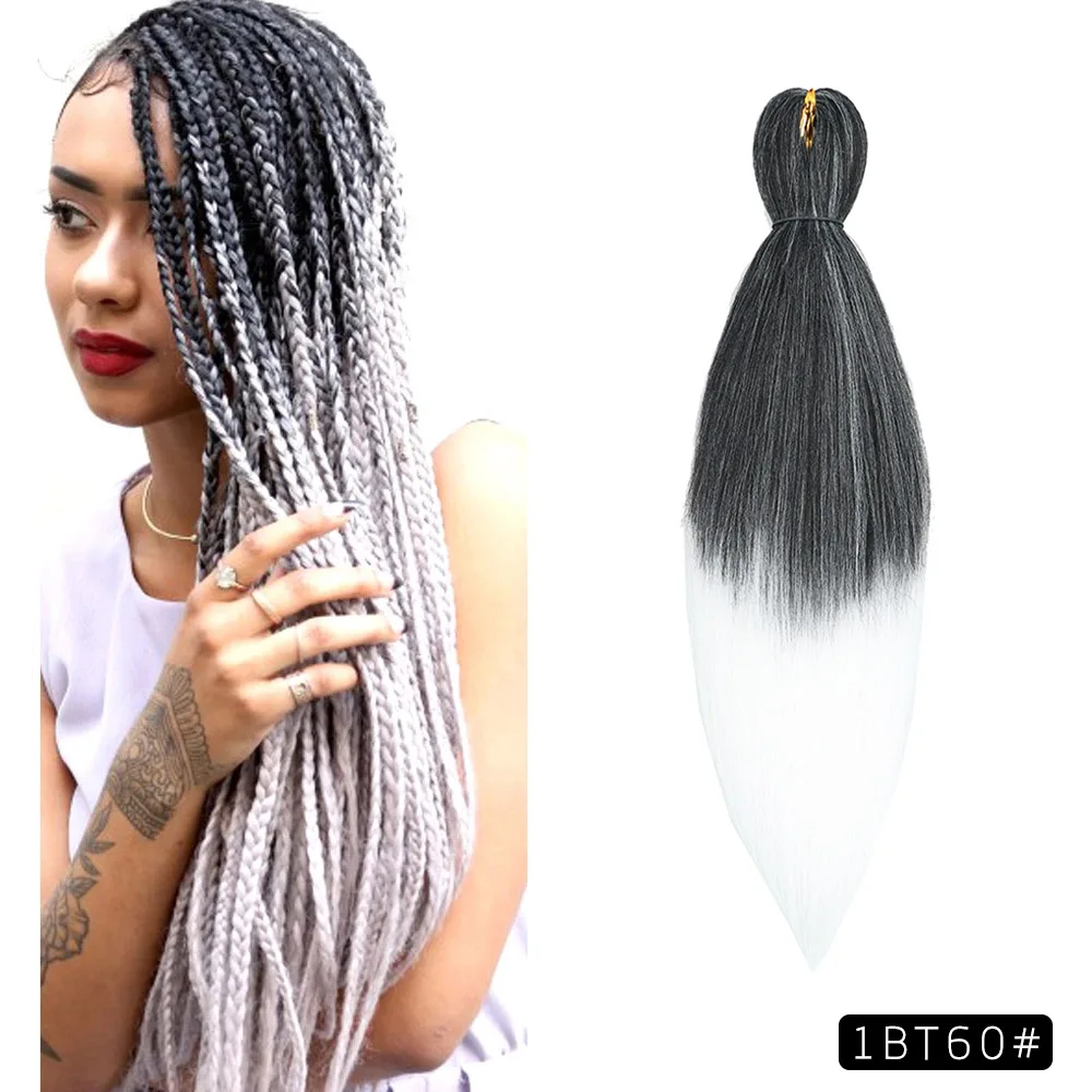 

ValenWigs 26" 2Pcs 6Pcs 8Pcs YAKI EZ Braids Pre Stretched Synthetic Hair Extensions Crochet Braiding Hair For Women Blonde Pink