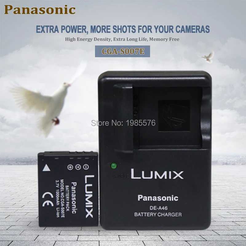 1 шт. Panasonic CGA-S007E CGA S007E Камера Батарея S007 S007A BCD10 S007E DMC TZ1 TZ2 TZ3 TZ5 TZ50 TZ15 с DE-A46 зарядное устройство