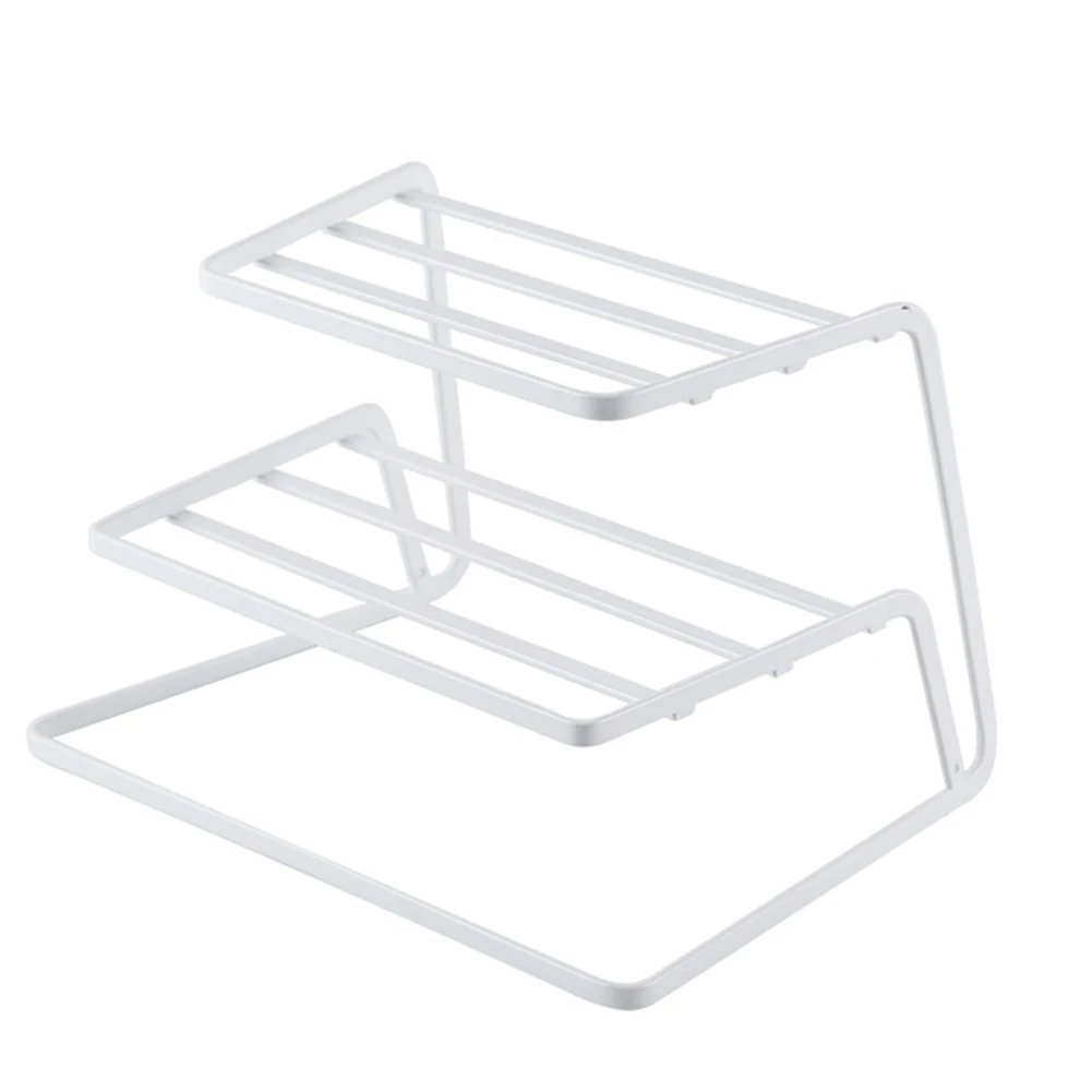

Drain Dish Ventilated Storage Rack Simple Iron Art Corner Shelf Kitchen Anti-rust Home Cutlery 3 Layers Tableware Holder Stand