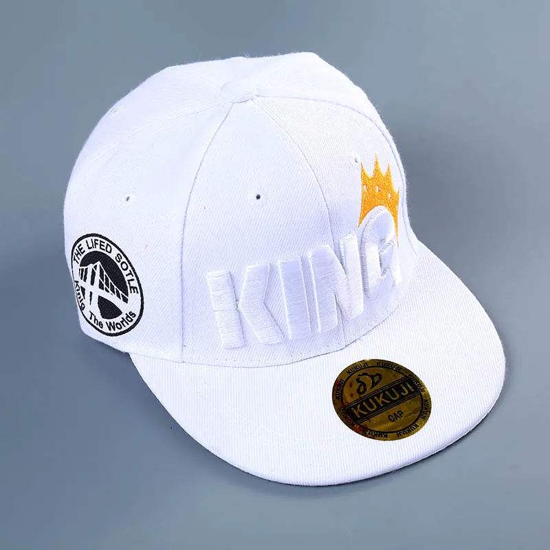 White Спортивная бейсболка с надписью «King» для мальчиков - Цвет: White