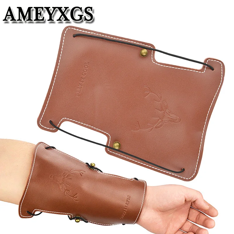 

Leather Arm Guard Archery Left And Right Hand Protection Safe Holder Target Hunting Shooting Recurve Compound Bow Accessroies